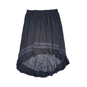 Torrid Black Hi Low Lace Trimmed Midi Skirt Size 1X Whimsigoth Witchy Fairy Boho